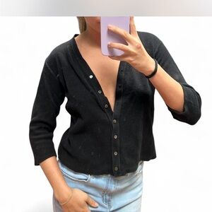 Ann Taylor Navy and Black Knit Top